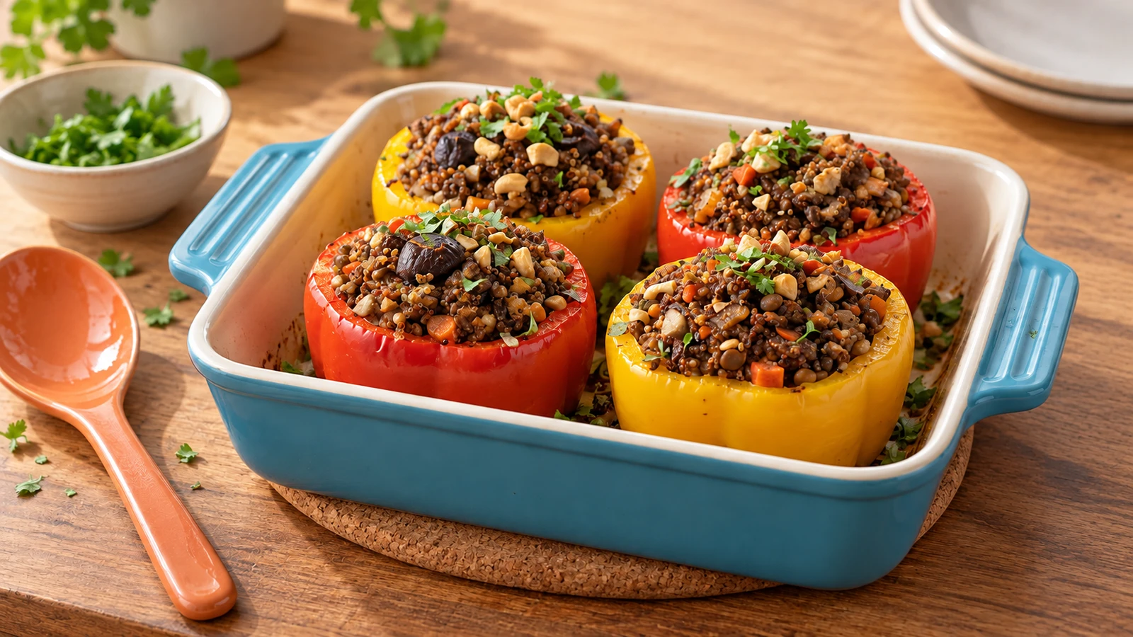 UMAMI-GLAZED STUFFED PEPPERS